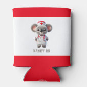 Schattigee Koala Beer Nurse met rode stethoscoop Blikjeskoeler (Achterkant)