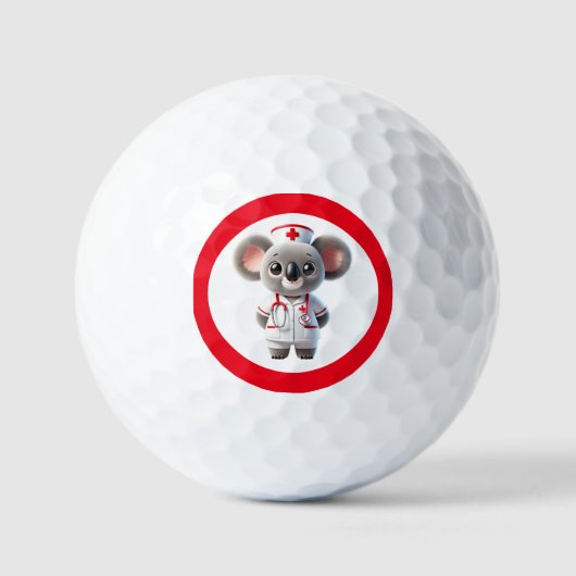 Schattigee Koala Beer Nurse met rode stethoscoop Golfballen (Voorkant)