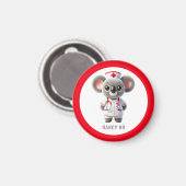 Schattigee Koala Beer Nurse met rode stethoscoop Magneet (Voorkant / Achterkant)