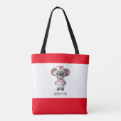 Schattigee Koala Beer Nurse met rode stethoscoop Tote Bag (Achterkant)