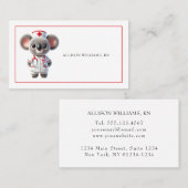 Schattigee Koala Beer Nurse met rode stethoscoop Visitekaartje (Voorkant / Achterkant)