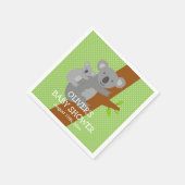 Schattigee koala beer polka dots baby shower serve servet (Hoek)