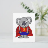 Schattigee Koala Beer Superhero Briefkaart (Staand voorkant)