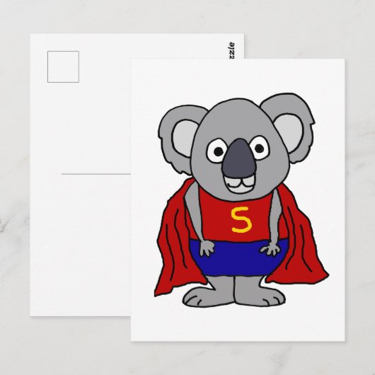 Schattigee Koala Beer Superhero Briefkaart (Voorkant / Achterkant)