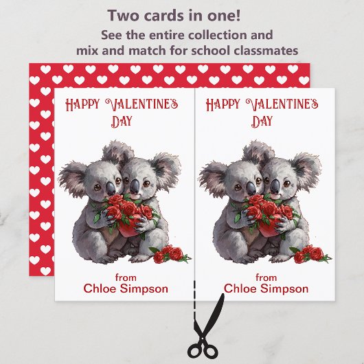 Schattigee Koala Beren Kind Valentijn Klaslokaal K Briefkaart