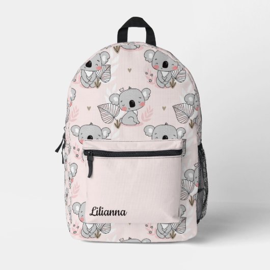 Schattigee Koala Beren Patroon met Naam Bedrukte Rugzak (Voorkant)