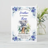 Schattigee Koala bewerkbare Jongen Meisje Verjaard Aankondiging (Staand voorkant)