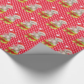 Schattigee koala cadeau art polka rode kerst wrapp cadeaupapier (Hoek)