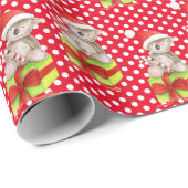 Schattigee koala cadeau art polka rode kerst wrapp cadeaupapier (Rol Hoek)