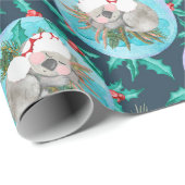 Schattigee Koala Christmas Dreamtime Blue Cadeaupapier (Rol Hoek)