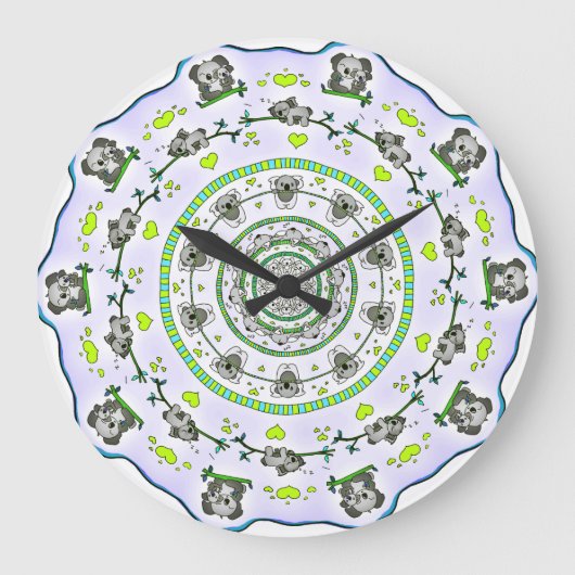 SCHATTIGEE KOALA DESIGN WANDKLOK (Voorkant)