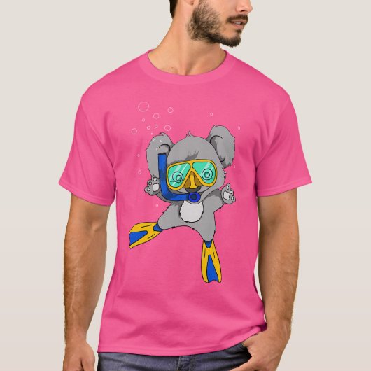 Schattigee Koala Diving Australië Diver T-shirt (Voorkant)