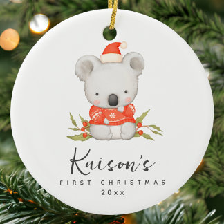 Schattigee Koala Eerste Kerst Aangepaste Keramisch Keramisch Ornament