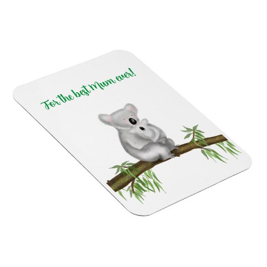 Schattigee koala en baby Best Mum Ever magneet (Rechterzijde)