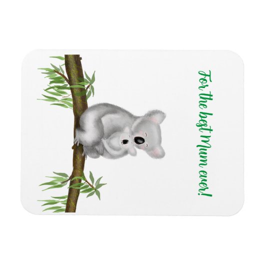 Schattigee koala en baby Best Mum Ever magneet (Horizontaal)