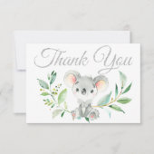 Schattigee Koala en Eucalyptus Baby shower Dank u Bedankkaart (Voorkant)