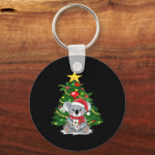Schattigee Koala en kerstboom Koala Lover Kerstmis Sleutelhanger (Voorkant)