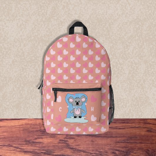 Schattigee Koala en Pink Hearts Kind School Rugzak