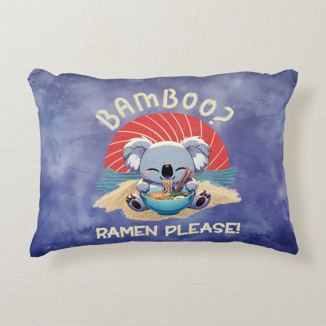 Schattigee Koala eten Ramen  Sunshine Accent Kussen (Voorkant)