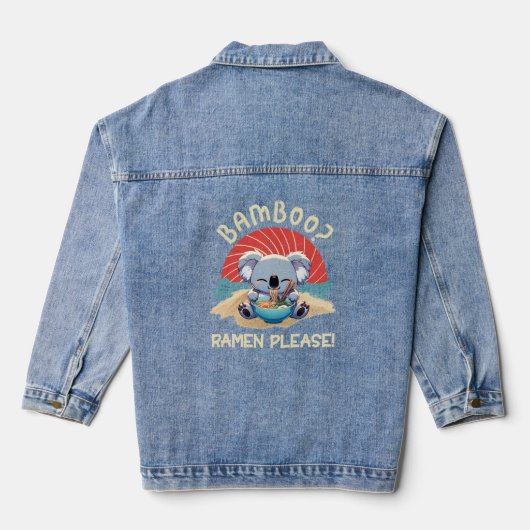 Schattigee Koala eten Ramen  Sunshine Denim Jacket (Achterkant)