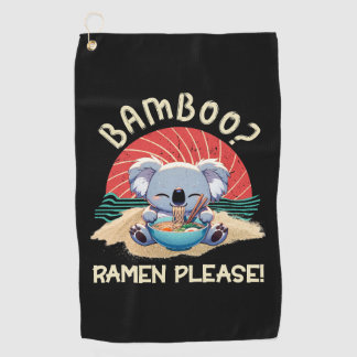 Schattigee Koala eten Ramen Sunshine Golfhanddoek