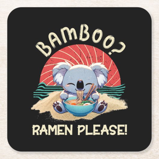 Schattigee Koala eten Ramen  Sunshine Kartonnen Onderzetters (Voorkant)