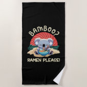 Schattigee Koala eten Ramen  Sunshine Strandlaken (Voorkant)