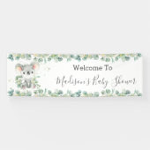 Schattigee Koala Eucalyptus Greenery Welkom Achter Spandoek (Horizontaal)