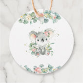 Schattigee Koala Eucalyptus Roze Bloemen Dank u Bedankjes Labels (Achterkant)