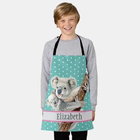 Schattigee Koala familienaam Kinder dierenpatroon  Schort (Gedragen)