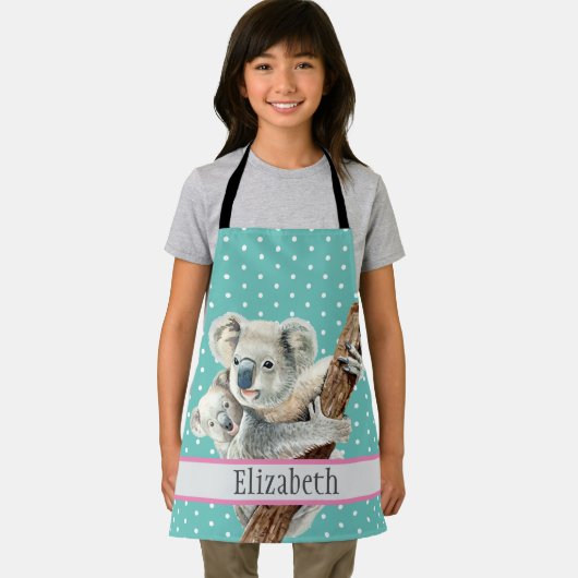 Schattigee Koala familienaam Kinder dierenpatroon  Schort (Insitu)