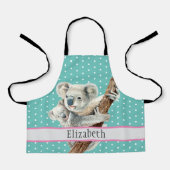 Schattigee Koala familienaam Kinder dierenpatroon  Schort (Voorkant)
