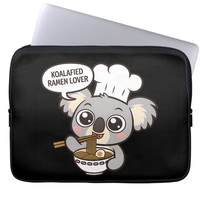 Schattigee Koala genieten van Ramen Laptop Sleeve (Voorkant)