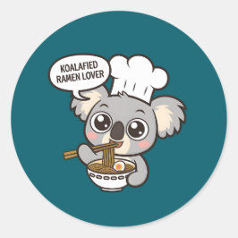 Schattigee Koala genieten van Ramen Ronde Sticker