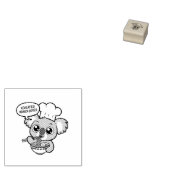 Schattigee Koala genieten van Ramen Rubberstempel (Gestempeld)