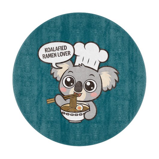 Schattigee Koala genieten van Ramen Snijplank (Voorkant)