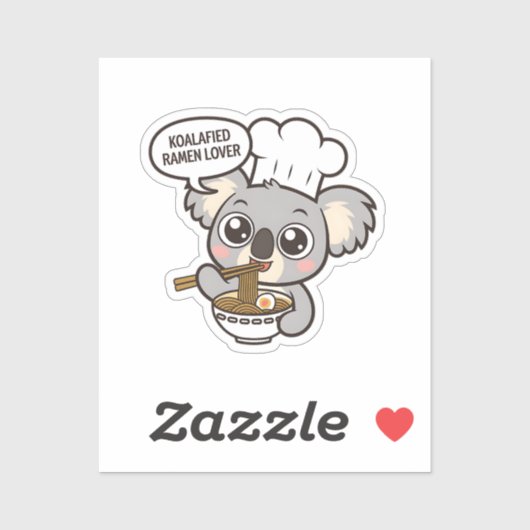 Schattigee Koala genieten van Ramen Sticker (Vel)