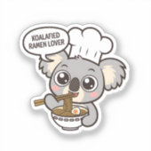 Schattigee Koala genieten van Ramen Sticker (Voorkant)