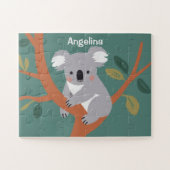 Schattigee Koala gepersonaliseerde Kinder Legpuzzel (Horizontaal)