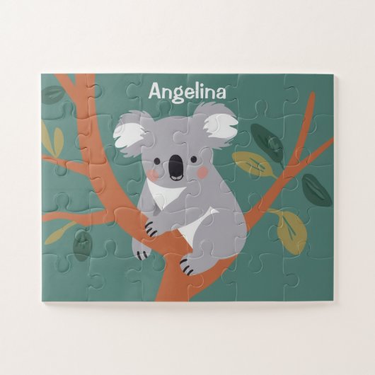 Schattigee Koala gepersonaliseerde Kinder Legpuzzel (Horizontaal)