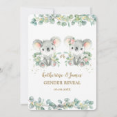 Schattigee Koala Greenery Gender Reveal Baby showe Kaart (Achterkant)