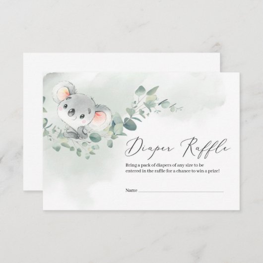 Schattigee koala groene eucalyptus bladeren luierl informatiekaartje (Voorkant / Achterkant)