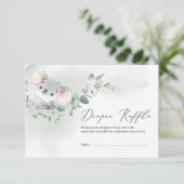 Schattigee koala groene eucalyptus bladeren luierl informatiekaartje (Staand voorkant)