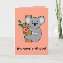 Schattigee Koala Happy Birthday Kaart