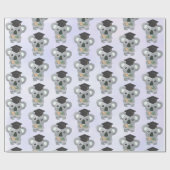 Schattigee koala in een zwarte afstudeerdop cadeaupapier (Vlak)