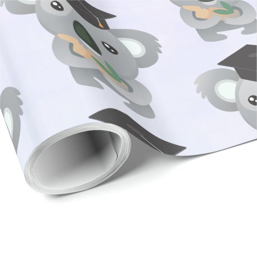 Schattigee koala in een zwarte afstudeerdop cadeaupapier (Rol Hoek)