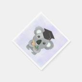 Schattigee koala in een zwarte afstudeerdop servetten (Hoek)