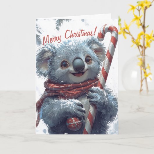 Schattigee Koala Kerst Kaart (Gele Bloem)