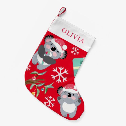 Schattigee Koala kerstkous Kleine Kerstsok (Voorkant (Hangend))