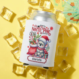 Schattigee Koala Kerstmis gepersonaliseerde naam Blikjeskoeler